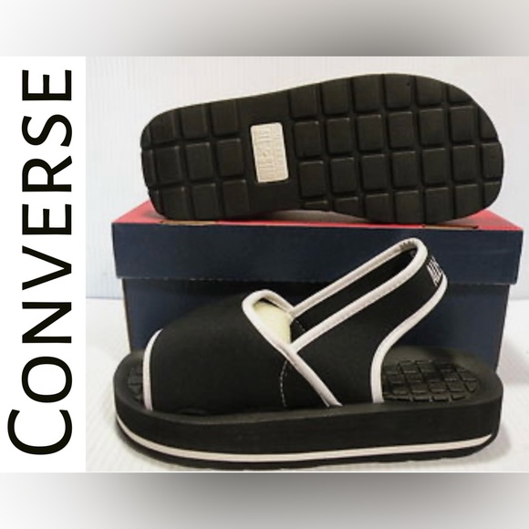CONVERSE ALL STAR SLING-RAY 1.5" PLATFORM SANDALS WOMEN SHOES BLACK/ SIZE 9 - Picture 1 of 6